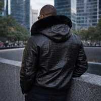 Veste en cuir de vache véritable pour homme, de haute qualité, décontractée, mode hiver, fermeture éclair sur le devant, logo, col rabattu, poches, design personnalisé