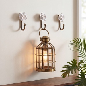 Handmade White Rose Ceramic Wall <b>Hooks</b> with Metal Coat Hanger Decorative Floral <b>Hooks</b> for Bedroom <b>Bathroom</b> Entryway Home Decor - Product Image 5