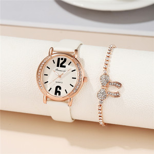 Relojes de Moda para Mujer 9809 2023 con Pulseras, Reloj de Cuero de Lujo para Chicas, Elegante - Product Image 3