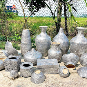 Jarrón contemporáneo de concha azul de alta calidad al por mayor, jarrón de mesa Capiz para decoración decorativa de Hotel y hogar, diseño moderno - Product Image 4