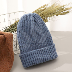 Gorro Unisex de Acrílico Blanco, Color Sólido, Tejido Acanalado, Diseño Cálido e Informal para Invierno, para Adultos, 56-58CM - Product Image 3