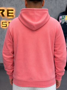 เสื้อฮู้ดดี้ทรงโอเวอร์ไซส์สีชมพูสไตล์สตรีทแวร์ ยี่ห้อ Manufacturer ตกแต่งด้วยลายปักแบบ Distressed ล้างสีแบบ Acid Wash ผลิตจากผ้าฝ้าย 100% พิมพ์ลาย สำหรับผู้ชาย - Product Image 2