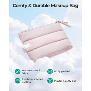 Pochette Portatile da Donna per Trucchi, Piccola Borsa da Viaggio Impermeabile con Cerniera Decorativa, Organizer Cosmetico Morbido e Comodo - Product Image 3