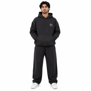 Conjunto de Sudadera con Capucha y Pantalones Deportivos Unisex Personalizados, Estilo Holgado, Felpa Gruesa, Ropa Urbana, Corte Cuadrado, 100% Algodón, OEM, ODM - Product Image 1