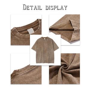 เสื้อยืดผู้ชายสไตล์วินเทจ100% สำหรับผู้ชายเสื้อยืดแอซิดแบบแอซิดผ้าคอตตอน - Product Image 6