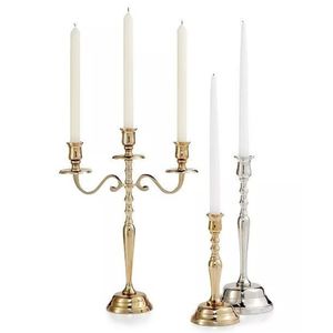 Candelabro Metálico de Lujo al por Mayor, Portavelas de 3 Brazos, Elegante Centro de Mesa para Bodas, Soporte Decorativo Dorado/Plateado para Mesa - Product Image 1