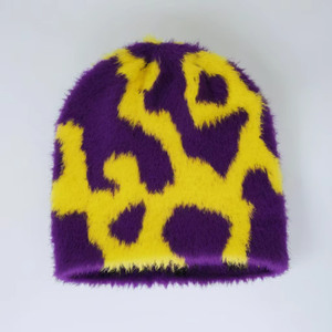 Gorro de Mohair Personalizado con Logotipo OEM ODM, Gorro de Mohair Cálido con Rayas Degradadas - Product Image 5