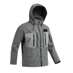 Chaqueta de Pesca Impermeable para Hombre con Capucha, Color Sólido, Cierre de Pullover, Ropa de Exterior, Color Personalizado, UPF 50, Estampada - Product Image 2