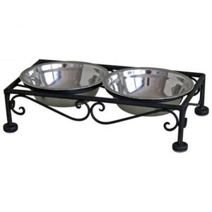 Comederos de lujo para mascotas de acero inoxidable, estación de alimentación de alta gama para mascotas, comedero elevado decorativo para perros, soporte elegante para comederos de mascotas de alta gama - Product Image 1