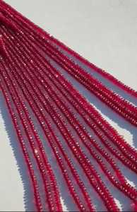 Piedras Preciosas de Rubí Longido Natural de 3-5 mm, Cuentas Facetadas en Forma de Rondelle, Rubí Rojo Natural, Cuentas Talladas para Joyería - Product Image 5