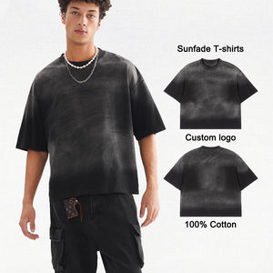 High End Customized Shoulder <b>Drop</b> Oversized Retro Heavyweight Cotton T-shirt, <b>Acid</b> Washed Sun Faded T-shirt, Unisex - Product Image 1