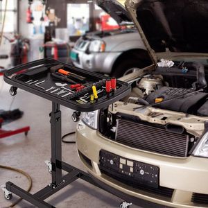 Mesa de Trabajo 2 en 1 con Altura Ajustable y Bandeja Desmontable, Bandeja Rodante con Altura Ajustable para Herramientas de Reparación Automotriz - Product Image 1