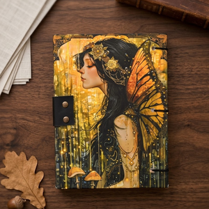 Enchanted Fairy <b>Lock</b> Diary Notebook A5 Cardboard | Handmade Eco-Friendly 100 Sheets Fantasy Writing Vintage Clasp Art Design - Product Image 2