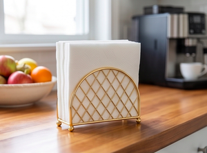 Porte-serviettes debout en métal doré porte-papier de soie organisateur pour hôtel et restaurant dîner Table décor - Product Image 5