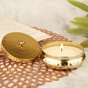 Vela Soy Blend Metal Gold Urli con Tapa, Vela Perfumada sin Humo para Eventos, Relajación, Regalos, Fragancia Duradera - Product Image 3