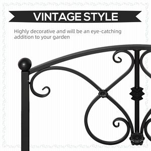 Ponte Decorativa Classica da Giardino da 1 Metro per Laghetto, Ringhiera di Sicurezza Nera Elegante per Esterni - Product Image 3