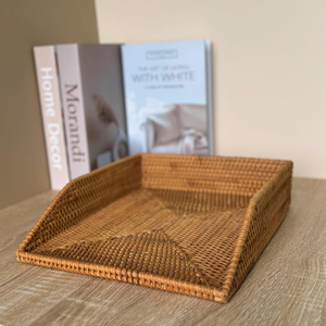 Handweave rattan letter tray wholesale cost natural <b>file</b> holder baskets stationery holders - Product Image 6