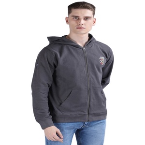 Cremallera y logotipo liso Impreso de gran tamaño en blanco Peso pesado Nuevas sudaderas con capucha de hombre de lana casual en stock para la venta algodón polivinílico - Product Image 1
