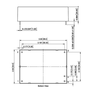 Convertidor CC-CC Aislado FranMar DUH045-X9BP 4KVac 48V 0.938A 45W, Voltaje de Entrada Nominal 800VDC, Tipo de Montaje PBC, Funcionamiento a 5000M - Product Image 3