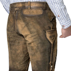 Authentic Custom Bavarian Shorts with Embroidery Adjustable Canvas <b>Suspender</b> for Oktoberfest Festivals - Product Image 5