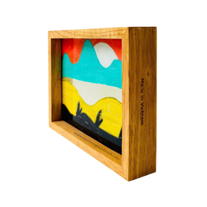 Cadre photo en bois massif artisanal - Décoration rustique haut de gamme pour le salon - Product Image 5