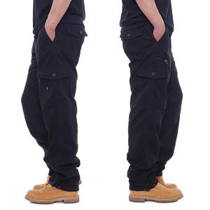 Men's Outdoor Sports Safari Style Cargo Pants <b>Waterproof</b> Windproof Breathable Fleece Embroidered Mid Waist - Product Image 3