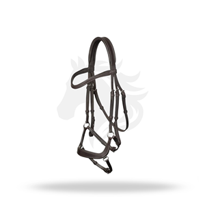 Brida de equitación inglesa ARIKA DROP BRIDLE marrón, tamaño completo, para control de caballos - Product Image 1