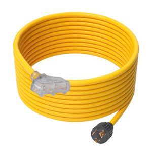 Cavo di prolunga per generatore da 25 piedi, 125V, 375W, per impieghi gravosi, 30A, NEMA L5 30P / 3x NEMA 5 15R STJ - Product Image 1