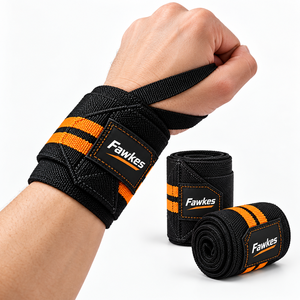Correas de soporte para muñeca Fawkes, color negro con rayas verdes neón, cierre ajustable con gancho y bucle para levantamiento de pesas y entrenamiento de fuerza - Product Image 4