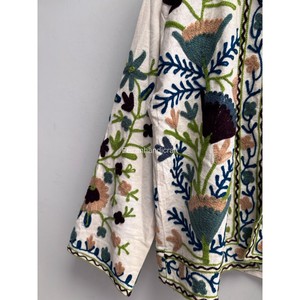 Veste en coton Suzani faite à la main, veste courte d'été, veste bohème chic, veste brodée ouzbèke, veste pour femme - Product Image 5
