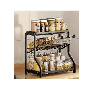 Sophisticated Metal Flavor <b>Shelf</b> Built for Arranging Cooking Ingredients with Strong Structure and Modern <b>Kitchen</b> Utility - Product Image 1