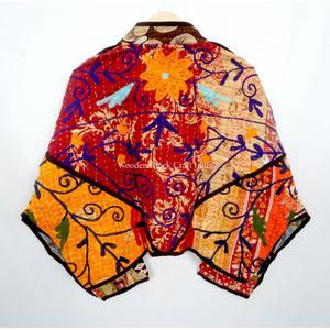 Ethnic Summer/Winter Spring Knitted Kantha <b>Jacket</b> Regular Breathable Quick Dry Eco-Friendly Vintage Casual <b>jacket</b> for outings - Product Image 6