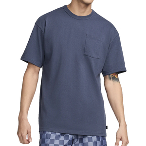 Men's <b>Navy</b> Blue Cotton T-Shirt O-Neck Short Sleeve Regular Fit Solid Color Casual Jersey Knit Blank Design - Product Image 3