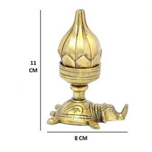Support de bougie en aluminium courbé avec base en forme d'éléphant et motif floral, fait main, durable et écologique pour les activités religieuses - Product Image 3