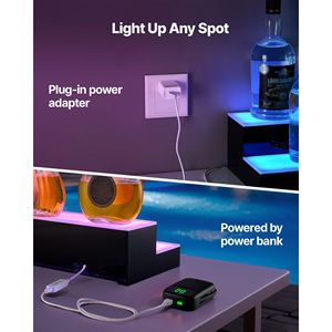 Espositore per Whisky a 2 Livelli da 20 Pollici con Illuminazione LED, Supporto USB, Scaffale per Bar Domestico con Telecomando RF, Espositore Illuminato per Vini - Product Image 2