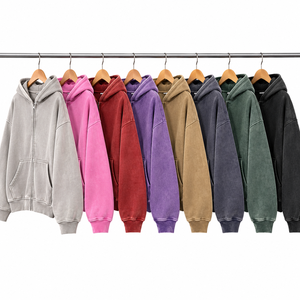 Sweat-shirt à capuche zippé oversize pour homme, couleur unie, en coton French Terry, style décontracté, coupe classique, pour l'automne - Product Image 6