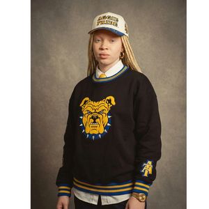 NCA&T State University <b>Black</b> Crewneck Animal Graphic Aggie Bulldog <b>Fleece</b> Pullover Sweatshirt Casual Long Sleeve Winter - Product Image 3