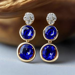 Luxe 925 Sterling Silver Nano Sky Blue Topaz Gemstone Boucles d'oreilles pour femmes Bijoux de mode - Product Image 2