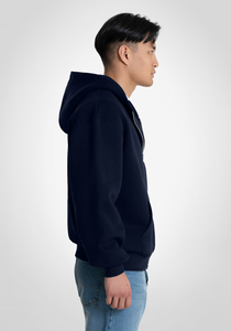 Sweat-shirts à capuche zippés pour hommes, personnalisés, en gros, par fabricant OEM, en molleton 100% coton brossé épais, coupe ample, épaules tombantes, style streetwear - Product Image 2