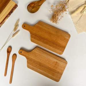 Tabla de cortar de madera, bloque de madera para carnicero, tabla rectangular para cortar carne, 1.3 cm de grosor, apta para lavavajillas, no tóxica, fácil de limpiar. - Product Image 3