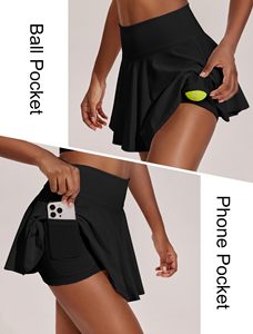 Women Tennis <b>Skirt</b> Pleated Athletic Golf Skort High Waisted Workout <b>Skirt</b> with Pockets Shorts OEM Wholesale - Product Image 4