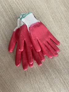 Gants tricotés résistants aux coupures en coton rouge enduit de latex, ambidextres, à manchette extensible, pour le nettoyage domestique et la protection - Product Image 6