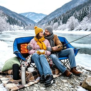 Sedia da Campeggio Doppia Imbottita Extra Large e Resistente - Sedia Pieghevole Portatile per Esterni - Product Image 1