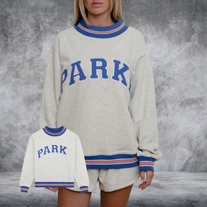 Parke OEM ODM <b>Men's</b> Winter Crewneck Cotton Fleece Oversized Chenille Patch Embroidery <b>Pullover</b> Sweatshirt - Product Image 1