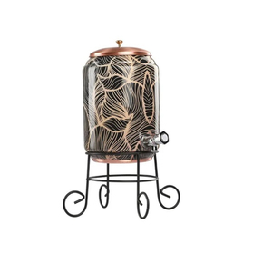 Bohemian Copper Water <b>Dispenser</b> with Leaf Pattern and Tap for Kitchen Use Handmade Water <b>Dispenser</b> On Sale - Product Image 1
