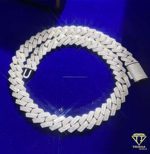 สร้อยคอเงินแท้ 925 ประดับเพชรโมอิสซาไนต์แบบ Iced Out Cuban Link สไตล์ฮิปฮอป เครื่องประดับแฟชั่นสุดหรูสำหรับผู้ชายและผู้หญิง - Product Image 4