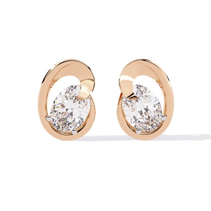 Boucles d'oreilles clous ovales de qualité supérieure, 0,70 carat chacune, en or massif 14 carats, bijoux de mode pour femmes, design de bijoux en diamant de laboratoire. - Product Image 2