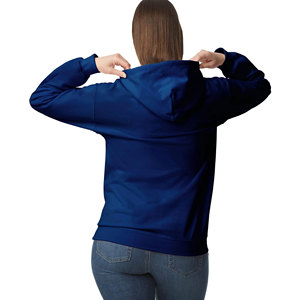 Sudadera con Capucha para Mujer, Color Azul Marino, Estilo Pullover, Manga Larga, Forro Polar, con Bolsillo Tipo Canguro, Estilo Casual - Product Image 3