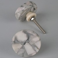 Boutons de meuble Art Déco en marbre écologiques pour armoire, tiroir, placard – Poignées décoratives faites à la main de qualité supérieure pour la maison