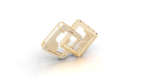 Broche Aarinya en or 14 carats avec diamant de laboratoire entrelacé, sertie clos, design géométrique minimaliste, classique et audacieuse